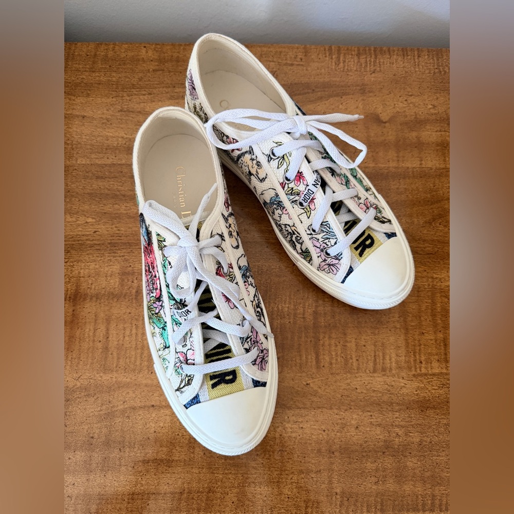 Like new, Christian Dior Women's Walk’n’Dior Multicolor Floral Sneakers